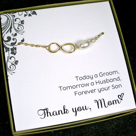 Mother of the Groom Gift from Son by StarringYouJewelry #wedding #weddingparty Gifts From The Bride, Engagement Moments, Bride On Wedding Day, Gold Infinity Bracelet, Groom Card, Bride Card, Mother Of The Groom Gift, Etsy Jewellery, Pearl Bracelet Gold