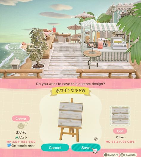 Acnh Pool Path Code, Acnh White Boardwalk Design, Animal Crossing Island Codes Path, Best Acnh Path Codes, Acnh White Sand Path, Beach Designs Animal Crossing, Acnh Beach Coffee Shop, Acnh Nautical Codes, Acnh Beach Front Ideas