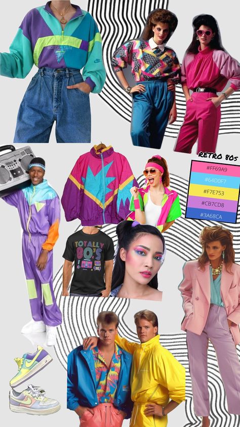 #vintage #80s #strangerthings2 #80saesthetic Crazy 80s Outfits, Preppy 80s Costume, Cute 80’s Outfits, 80s Miami Vice Fashion, 80s High School Fashion, 1980s Aesthetic Fashion, Vintage 80s Aesthetic Outfits, 80s Clothes 1980s Fashion Trends, Iconic 80s Outfits