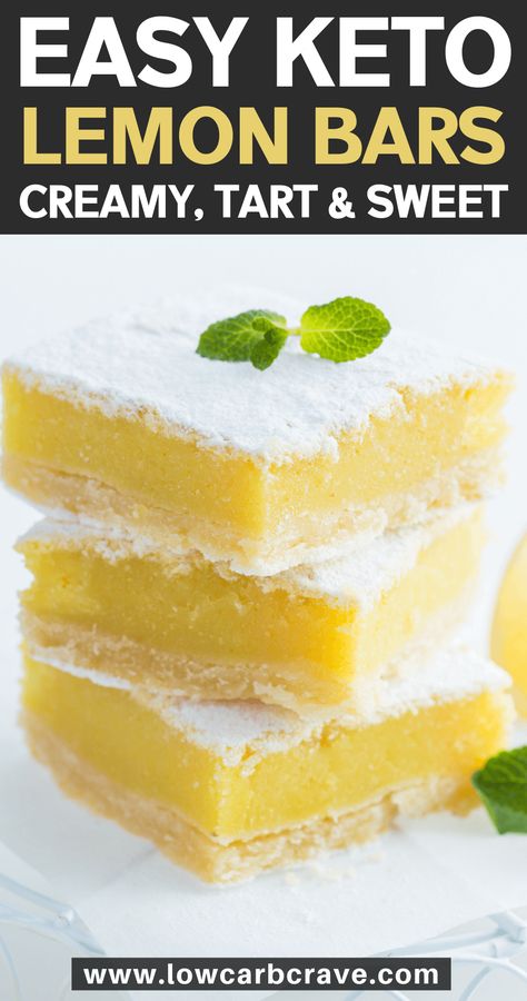 Insanely Good Keto Lemon Bars (Sugar-Free & Gluten-Free) Keto Lemon Bars Almond Flour, Almond Flour Lemon Bars, Thm Lemon Bars, Short Bread Crust, Sugar Free Lemon Bars, Keto Lemon Bars, Homemade Lemon Bars, Bread Crust, Short Bread