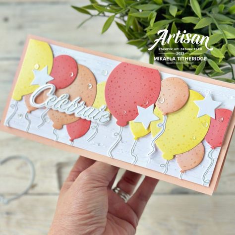 Balloon Cards, Birthday Cards For Mother, Baby Birthday Card, Beautiful Balloons, Stampin Up Birthday Cards, Star Tutorial, Beautiful Birthday Cards, Celebration Card, Join My Team