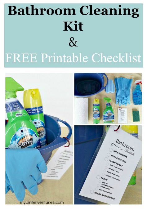 Bathroom Cleaning Kit with FREE Printable Checklist {ad} #savewithbubbles The Ultimate Pinterest Party, Week 60 Bathroom Cleaning Checklist, Checklist For Kids, Scrubbing Bubbles, Bathroom Cleaning Supplies, Bathroom Cleaning Hacks, Printables Free Kids, Printable Checklist, New Bathroom, Household Cleaning Tips