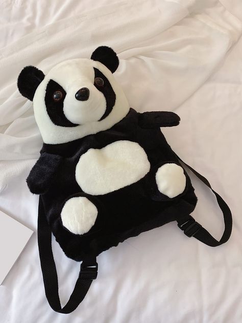 Black and White Preppy   Velvet Animal,Cartoon Novelty Bag Embellished   Women Bags Monkey Bag, Panda Design, Cute Monkey, Novelty Bags, Animal Cartoon, Cartoon Animals, Womens Backpack, Bags Women, Minnie Mouse