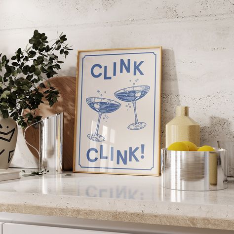 Bar Cart Inspo, Cute Apartment Decor, Bar Cart Accessories, Cocktail Vintage, College House, Cute Apartment, Cocktail Poster, Bar Cart Styling, Cart Decor