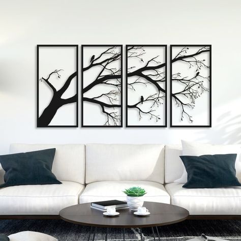 Laser Cut Wall Decor, Takken Decor, Tree Of Life Wall Decor, Metallic Decor, Tree Branch Decor, Black Metal Wall Art, Modern Metal Wall Art, Metal Tree Wall Art, Tree Wall Decor