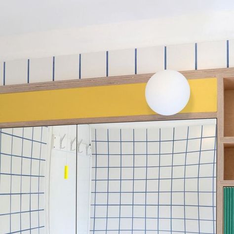 Lozi on Instagram: "A fun and colourful bathroom ☀️ designed to match architect Elytes style and personality. ⠀⠀⠀⠀⠀⠀⠀⠀⠀ Our exclusive Lozi paint comes in a variety of different colours. We chose yellow and Emerald to compliment the blue grouting." Blue Grout Bathroom, Blue Grout, Colourful Bathroom, Coloured Grout, Different Colours, Grout, Instagram A, Bathroom Design, Different Colors