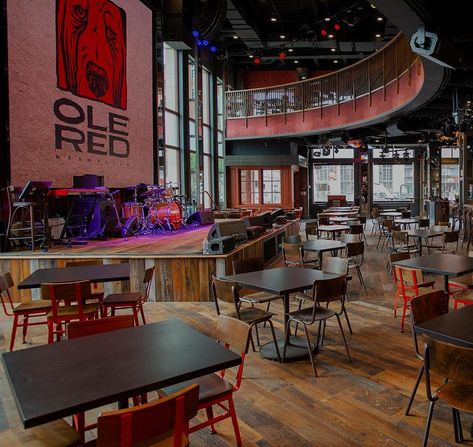 Music Venue Interior, Nashville Things To Do, Red Events, Live Music Bar, Restaurant Music, Red Restaurant, Nashville Vacation, Commercial And Office Architecture, Nashville Trip