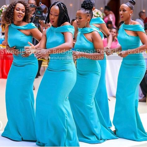 Bridesmaid Dresses Long, Mermaid Bridesmaid, Bridesmaid Dressing Gowns, Wedding Jumpsuit, Dressing Gowns, Mermaid Bridesmaid Dresses, Brown Wedding, Blue Mermaid, African Girl