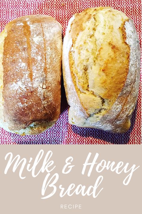 Honey Artisan Bread, Milk And Honey Sourdough Bread, Honey Milk Bread Recipe, Cottagecore Bread Recipes, Milk And Honey Bread Recipe, Lovely Bell Bakes, Imbolc Bread, Sour Milk Bread, Honey Milk Bread