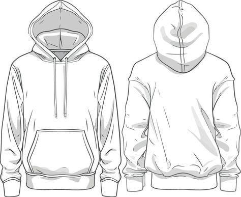 Technical Fashion Illustration, Oversized Hoodie with Relaxed Fit and Long Sleeves Hoodie Sketch Reference, Clothes Mockup Free, Hoodie Sketch, Clothes Mockup, Hoodie Illustration, Hoodie Drawing, Clothing Mockup, Logo Banners, Cityscape Photos