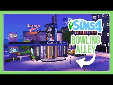 BOWLING ALLEY & LOUNGE! || THE SIMS 4 SPEED BUILD 🏡 - YouTube Sims 4 Bowling Alley, Sims 4 Speed Build, Bowling Alley, Sims 4 Build, Sims House, The Sims4, Sims 4 Mods, The Sims 4, The Gallery