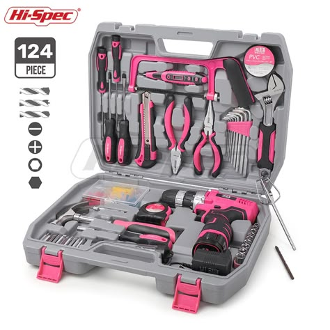 Girl Tools, Pink Tool Set, Power Tool Set, Pink Tools, Hand Tool Set, Electric Screwdriver, Wrench Set, Hand Tool, Box Car