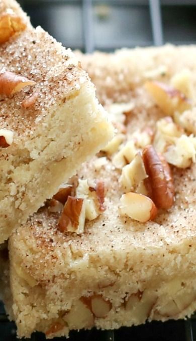 Cinnamon Pecan Shortbread Bars {traditional and gluten free recipes} Pecan Shortbread Bars, Cinnamon Shortbread, Shortbread Bars Recipes, Pecan Shortbread, Chocolate Chip Blondies, Cinnamon Pecans, 2024 Recipes, Shortbread Bars, Shortbread Recipes