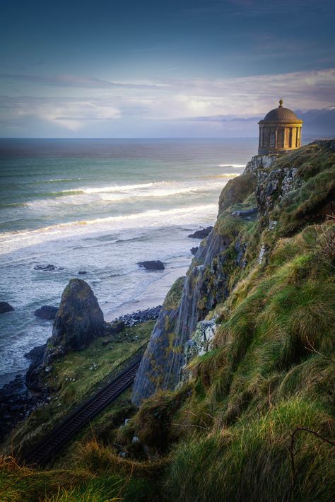 All things Europe — Mussenden Temple, UK (by Norman Gibson) Mussenden Temple, Ireland Aesthetic, Circular Buildings, Types Of Architecture, Ibaraki, Notting Hill, Catania, Beautiful Buildings, Northern Ireland