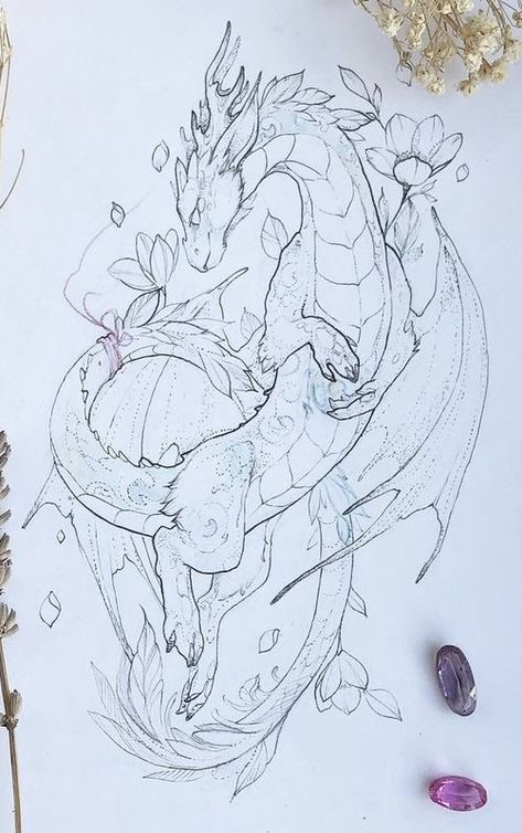 Dragon Sketch, Dragon Artwork, Dragon Drawing, Tattoo Design Drawings, A Dragon, Book Art Drawings, Creative Tattoos, Dragon Art, Dragon Tattoo