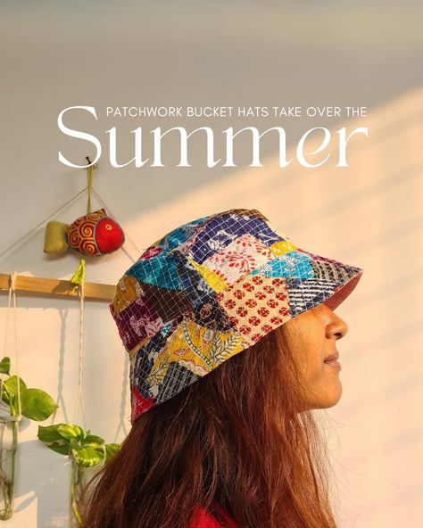 Top off your summer style with a splash of sustainability! ☀️🧢 Our patchwork bucket hat, crafted from upcycled fabric scraps, is the perfect accessory to add a pop of personality and eco-conscious flair to your sunny day outfits. #EcoChic 🌼🌿 Upcycled Bucket Hat, How To Style A Bucket Hat, Patchwork Bucket Hat, Bucket Hat Outfit, Upcycled Fabric, Day Outfits, Outfits With Hats, Eco Conscious, Sunny Day