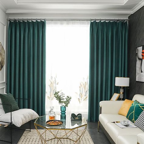 Solid Blackout Curtains Thermal Insulated Drapes For Living Room Curtains Kids Room, Insulated Drapes, Dining Room Curtains, Living Room Curtains, Curtains Home, Plain Curtains, Decorative Curtains, Decor Curtains, Nursery Curtains