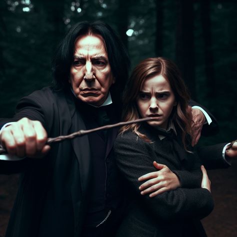 Severus Snape Hermione Granger, Hermione Granger Fanart, Hp Fanfiction, Harry Potter Wallpaper Backgrounds, Snape Fan Art, Snape And Hermione, Severus Snape Fanart, Mark Pellegrino, Harry Potter Severus