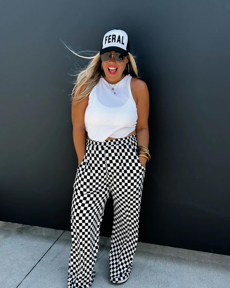 We just posted our first round of fall and we couldn’t be more obsessed!!! snag your favorite pieces on the site!🖤 Black And White Checkered Pants Outfit, Salon Fits, Checkered Pants Outfit, Checker Pants, Fun Outfits, Checkered Pants, Buttery Soft Leggings, Country Concert, Closet Inspiration