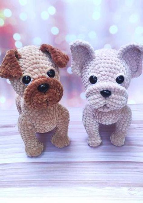 Bundle of 2 crochet pattern, Crochet dog pattern, Amigurumi pug and french bulldog pattern, Amigurumi puppy pattern Amigurumi Puppy, Puppy Pattern, Mini Teddy Bears, Crochet Dog Patterns, Crochet Cat Pattern, Mini Schnauzer, Crochet Flower Tutorial, Toy Pattern, Dogs And Kids