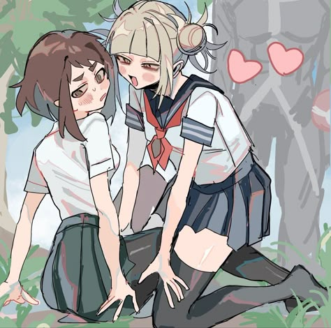 Ochako X Toga, Toga X Ochako, Toga And Uraraka, Toga X Uraraka, Pokemon Stories, Yandere Girl, Toga Himiko, Yuri Manga, Ochako Uraraka