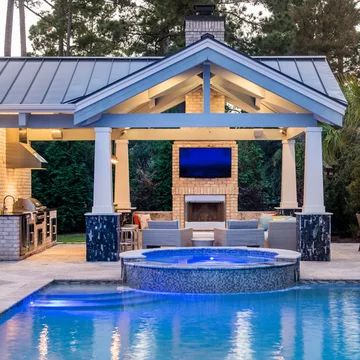 Outdoor Living Pool Area, Cabana Ideas Backyard, Garden Design Ideas On A Budget, Pool Oasis, Amazing Pools, Pool Inspiration, Pool House Designs, Addition Ideas, Pool Remodel