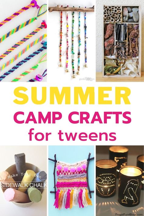 Camp Fun For Kids, Kid Summer Camp Activities, Kids Camp Crafts Ideas, Summer School Projects, Summer Outdoor Crafts For Kids, Kids Camping Crafts Ideas, Craft Ideas For Summer Camp, Fun Themes For Summer Camp, Pre Teen Summer Activities