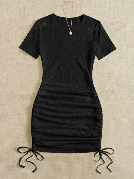 SHEIN USA Bodycon Party Dress, Cocktail Attire, Ruched Bodycon Dress, Bodycon Dress Parties, Mini Dresses, Types Of Skirts, Dress P, Types Of Collars, Everyday Fashion