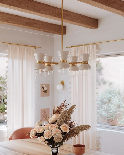 Bathroom chandelier over tub