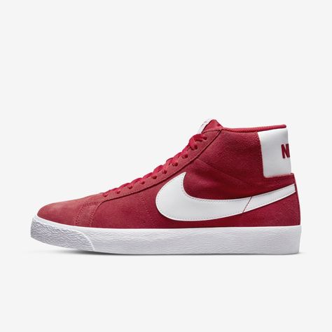 Nike Sb Zoom Blazer Mid, Nike Sb Zoom Blazer, Mid Top Shoes, Nike Sb Zoom, Take Off Your Shoes, Blazer Mid, Red Sneakers, Ankle Support, Mid Top