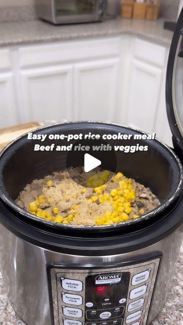 Katrina L. on Instagram: "Easy one pot rice cooker meal As a busy mom, I like to prepare meals that are easy, convenient and delicious. It’s kind of effortless, I let the rice cooker do most of the work😉 The shaved beef was from Trader Joe’s. 4 cups of rice 4 cups water 3 tbsp soy sauce, I used light soy sauce (adjust the saltiness to your likings) 1 tbsp liquid seasoning 2 tbsp sesame oil 1 cup slice mushrooms 6 cloves garlic, minced 1 shallot, chopped 1/4 cup corn 1tsp sugar 1/2 lb shaved beef or thinly sliced beef 1/2 tsp garlic powder Pepper Wash rice 2-3 times. Soak the rice for an hour. Combine all ingredients in the rice cooker except the meat and corn. Add the shaved beef and spread it around. Lastly, add the corn. Cook using the white rice setting. Garnish with scallions and Shaved Beef, Aroma Rice Cooker, Rice Cooker Recipes, Prepare Meals, Mince Recipes, Cup Of Rice, Beef And Rice, Sliced Mushrooms, Trader Joe’s