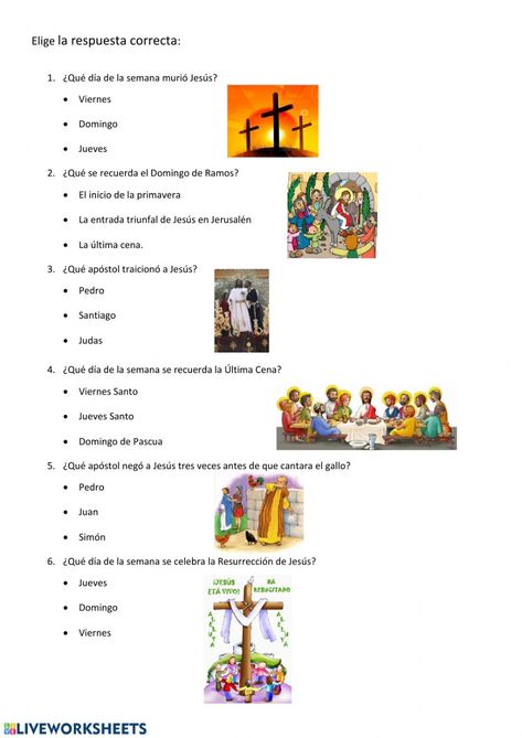 Actividad online de Semana Santa para Primaria. Puedes hacer los ejercicios online o descargar la ficha como pdf. Kids Church Activities, Youth Games, Bible Printables, Catholic Kids, Kids Church, Online Activities, Children's Ministry, School Subjects, Online Workouts