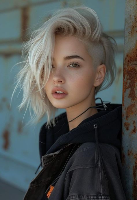 Pixie Hairstyles With Undercut, Womens Shaved Sides Haircut, Haircut Tips, Haircut Tip, Tomboy Hairstyles, Edgy Haircuts, Men Hair Color, Trends For 2024, Punk Hair