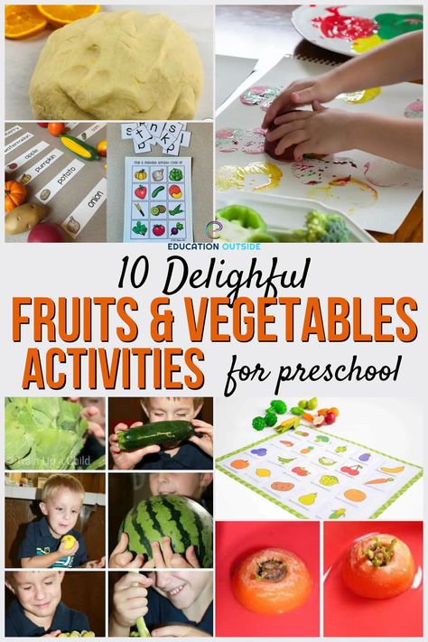 Encourage preschoolers to eat healthily by introducing fruit and vegetable-themed activities to class. The activities listed below will help preschoolers learn about fruits and vegetables in a fun, creative way. Fruits That Grow On Trees Preschool, Fall Fruits And Vegetables Preschool, Fruit Vs Vegetable Activity, Fruits Project Preschool, Vegetable Activities For Kindergarten, Fruit And Vegetable Theme Preschool, Fruits Lesson Plan Preschool, Vegetable Lesson Plans For Preschool, Fruit Lesson Plans Toddlers