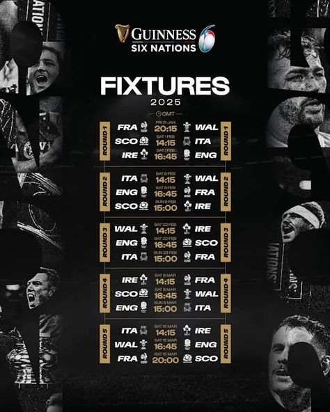 The fixtures have just been confirmed for the 2025 Guinness Six Nations Eben Etzebeth, Ulster Rugby, Six Nations Rugby, Rugby Club, Super Rugby, Six Nations, All Blacks, Rugby World Cup, Friday Night Lights