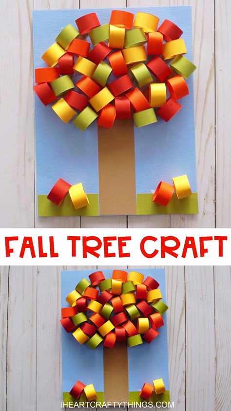 Tree Paper Craft, Fall Tree Craft, Flower Cards Handmade, Kunst For Barn, Høstaktiviteter For Barn, Fall Paper Crafts, Kerajinan Diy, مشروعات العلوم, Aktiviti Kanak-kanak