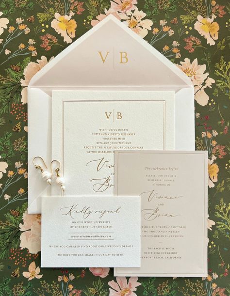 This custom blush and ivory invitation suite by @bellafigura is a beautifully designed wedding invitation. Incorporating delicate blush tones and elegant gold foil elements. This suite is perfect for those seeking a romantic and sophisticated theme for their special occasion. #lajolla #lajollabride #goldfoil #sweetpaper #letterpress #Destinationweddings #alltheprettysuites #customweddinginvitations #wedding planning #sandiegobride #sandiego weddinginvitations #invitations #luxuryinvitations Champagne Color Wedding Invitation, Modern Elegant Wedding Invitations Classy, Trending Wedding Invitations, Tuscany Wedding Invitations, Champagne Wedding Invitations, Unique Wedding Invitations Elegant, Elegant Wedding Invitations Classy, Gold Wedding Invitations Elegant, Wedding Invitations Suite