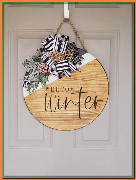 (paid link) Wooden Signs ideas. See more ideas about wooden signs, wood crafts, ... Signs Cricut, Wooden Rounds, Welcome Door Hanger, Round Signs, Round Door Hanger, Door Signs Diy, Welcome Winter, Wooden Door Signs, Signs Diy