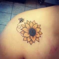 sunflower tattoos - - Yahoo Image Search Results Sunflower Bee Tattoo Design, Bee Sunflower Tattoo, Sunflower Bee Tattoo, Sunflower And Bee Tattoo, Bee Tattoo Ideas, Sunflower Tattoo Ideas, Sunflower Tattoo Thigh, Sunflower Tattoo Simple, Tattoo Sunflower