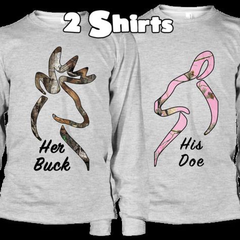 Her Buck His Doe Couple Shirts by SixShooterClothing on Etsy