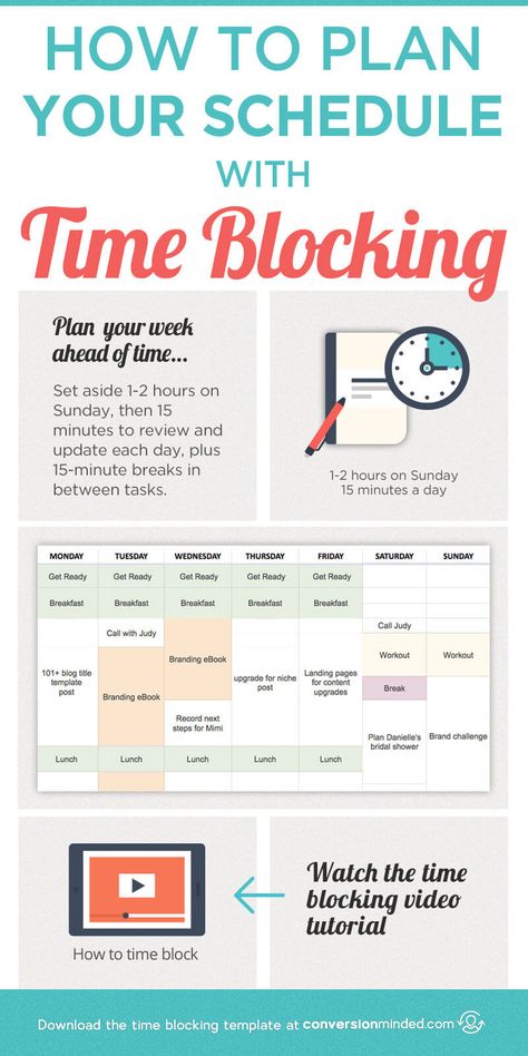 How to Plan Your Schedule with Time Blocking (Plus a Video Tutorial!) This post includes time management tips plus a time blocking template and step by step planner on how to use time blocking to plan your schedule and increase productivity. Click through for the template and video! #timeblocking #timemanagement #productivity Time Blocking Template, Time Management Strategies, Good Time Management, Time Blocking, Time Management Skills, Productivity Tools, Aktivitas Montessori, Productivity Hacks, Increase Productivity