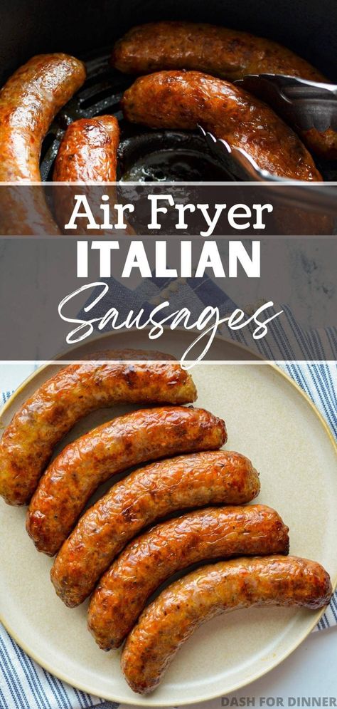 Sausage Airfryer, Air Fryer Italian Sausage, Sausage In Air Fryer, Air Fryer Meal Prep, Meals For Friends, Air Fryer Sausage, Air Fryer Side Dishes, Italian Sausages, Family Breakfast Recipes