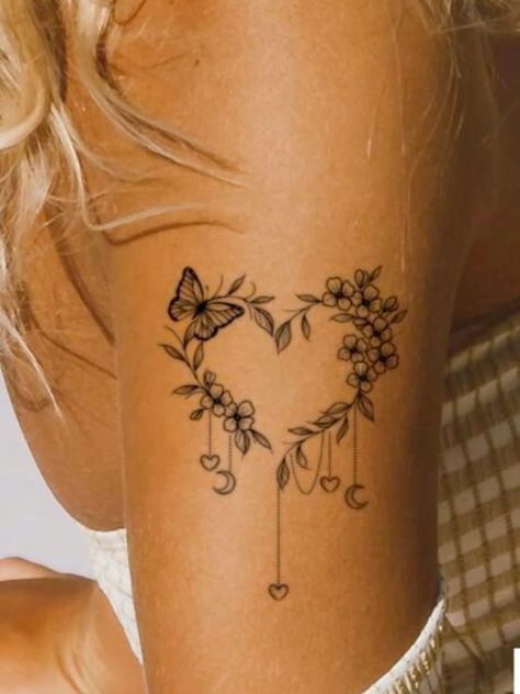 Tattoo Ideas Female Butterfly Shoulder, Simple Inner Arm Tattoos For Women, Momma Daughter Tattoos, Women Arm Tattoo Ideas Simple, Women’s Inner Arm Tattoo, Upper Arm Tats For Women, Tattoos To Get For Your Mom, Tattoos In Remembrance, Wrist Tattoos For Women Cover Up