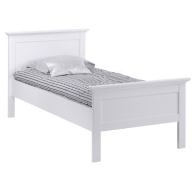 Cama Teen Paris blanco - Homy.cl Grey Painted Bed, Individual Aesthetic, Underbed Storage Drawers, Cama Individual, Single Bed Frame, White Laminate, Bed Slats, Beds & Bed Frames, White Furniture