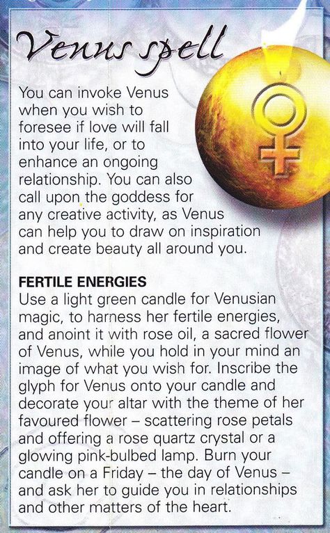 Venus Spell Fear Spell, Magick Candles, Planetary Magick, Astrology Magic, Pregnancy Spells, Ancient Talisman, Fertility Spells, Paganism Spells, Moon Spells