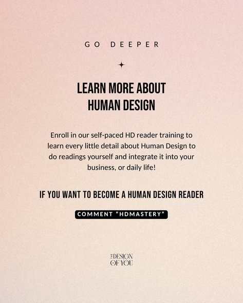 Let’s talk about Motivation in Human Design! ✨ Motivation speaks to how our mind is motivated when picking up information. When our mind is motivated in the correct way, it is easier to go in the most aligned direction and step into our gifts with ease💫 There are 6 different motivations: Fear, Hope, Desire, Need, Guilt, Innocence. To find out your Motivation in HD, comment MYCHART and I will send you the link to look up your unique chart on my website! If you are loving human design and y... Human Design Motivation, Design Motivation, Human Design, Looking Up, My Website, Talk About, To Look, How To Find Out, How To Become