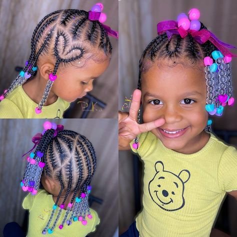 Toddler Braid Styles With Beads, Toddler Braids With Beads Kid Hairstyles, Toddler Girl Braid Styles With Beads, Toddler Braids With Beads, Toddler Braided Hairstyles With Beads, Toddler Braid Styles, Toddler Braided Hairstyles, Daughter Hairstyles, Toddler Braids