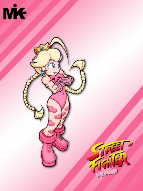 Streetfighter Peach as Cammy by mightymusc-d3log3e Mario Funny, Capcom Vs Snk, Cammy Street Fighter, Trill Art, Super Street Fighter, Nintendo Princess, Gamers Anime, Street Fighter Art, Super Mario Art