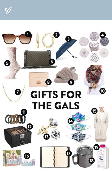 is officially in swing!Today I’m excited to share my top picks for the ladies on your list. Whether it’s for your sister, friend, mom or in-laws — there is something for everyone here at all price points. As your go-to gal, know that I own each of these items and/or plan on gifting them myself this holiday season.Let’s get to it:  Cubic Zirconia Stud Earrings I previously shared these earrings awhile back and cannot believe how nice and high quality they are. I love the three-prong d Mom In Law, Sister In Law Gifts, Weird Gifts, Travel Umbrella, In Laws, Stone Coasters, Gifts For Sister, Women Helping Women, Sister In Law