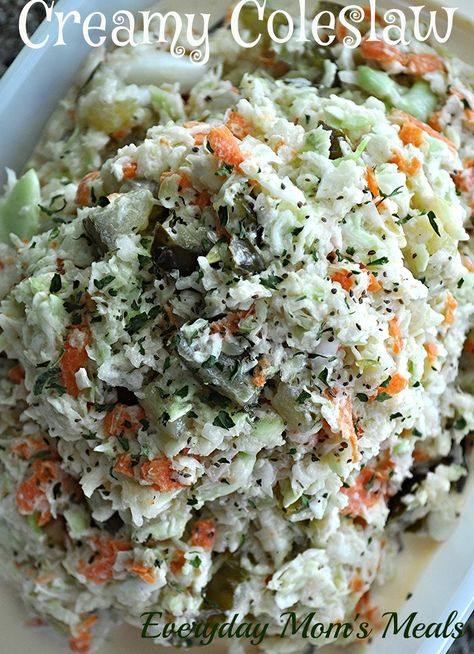 Creamy Coleslaw Top Of The River Coleslaw Recipe, Sonnys Coleslaw, Applebee's Coleslaw Recipe, Tangy Coleslaw Recipe, Sweet Tangy Coleslaw, Salad Kale, Deep South Dish, Mexican Breakfast Recipes, Creamy Coleslaw